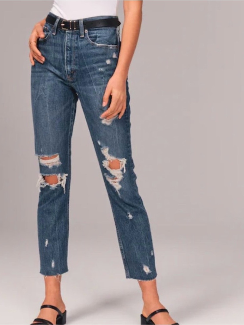 NWT Abercrombie High-Rise Mom Jeans Curve Love